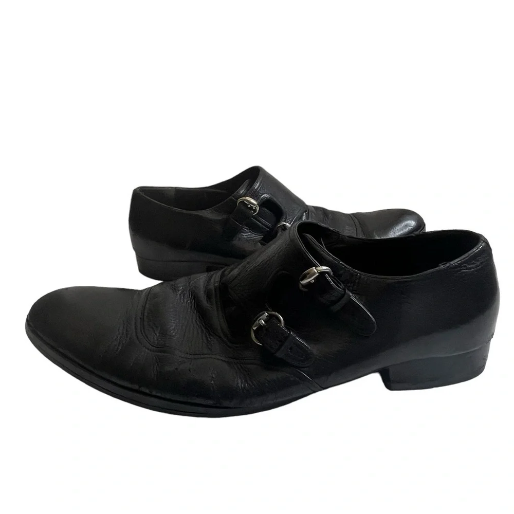 Gucci monk strap leather men shoes size 45